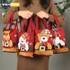 1PCS рождественские подарочные пакеты сумки сумки-шопперы сумки для конфет подарочные пакеты в виде снеговика и медведя сумки для хранения рождественские украшения