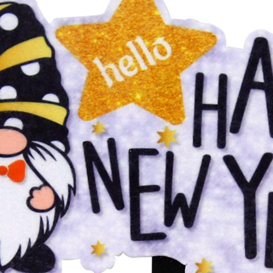 Yousheng Elastic Hair Hoop Men Women New Year Theme Headband HAPPY NEW YEAR Decoration Versatile Hair Accessory