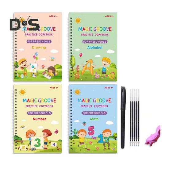 Книга для практики письма от руки для детей Волшебная тетрадь с бороздками для письма Многоразовая рабочая тетрадь для практики письма Детский сад Дошкольные принадлежности для детей