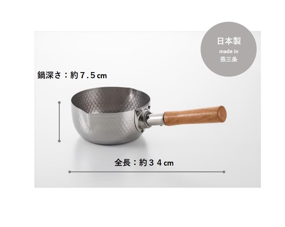 Maruyama Giken KOURIKKA Нержавеющая сталь Юкихира с носиком и для индукционных и газовых плит Сделано в кастрюле, 16 см, 1,3 л, Градуировка, KRY-16, Совместимо,