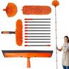 2In1 Extendable Window Cleaner Tools Set 180 Rotatable Long Handle Window Mop Household Squeegee Wiper Dust Cleaner Brush New
