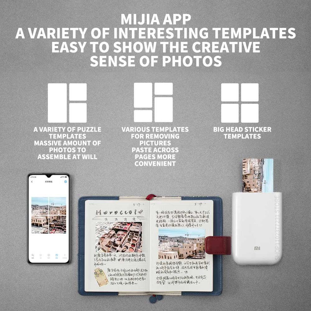 Xiaomi mijia AR Printer 300dpi Portable Photo Mini Pocket With Share 500mAh Picture Printer Pocket Printer Work With Mihome APP