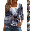 Women's T Shirt Tee Floral Print 3/4 Sleeve Daily Weekend Fashion Basic Square Neck Regular Top