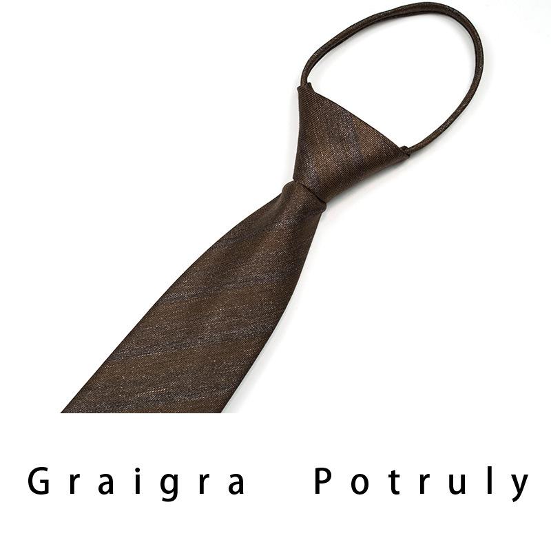 Qiandongge Suit And Tie Men'S Striped 8Cm Casual Tie Coffee Gray Dark Green Retro Work Plaid