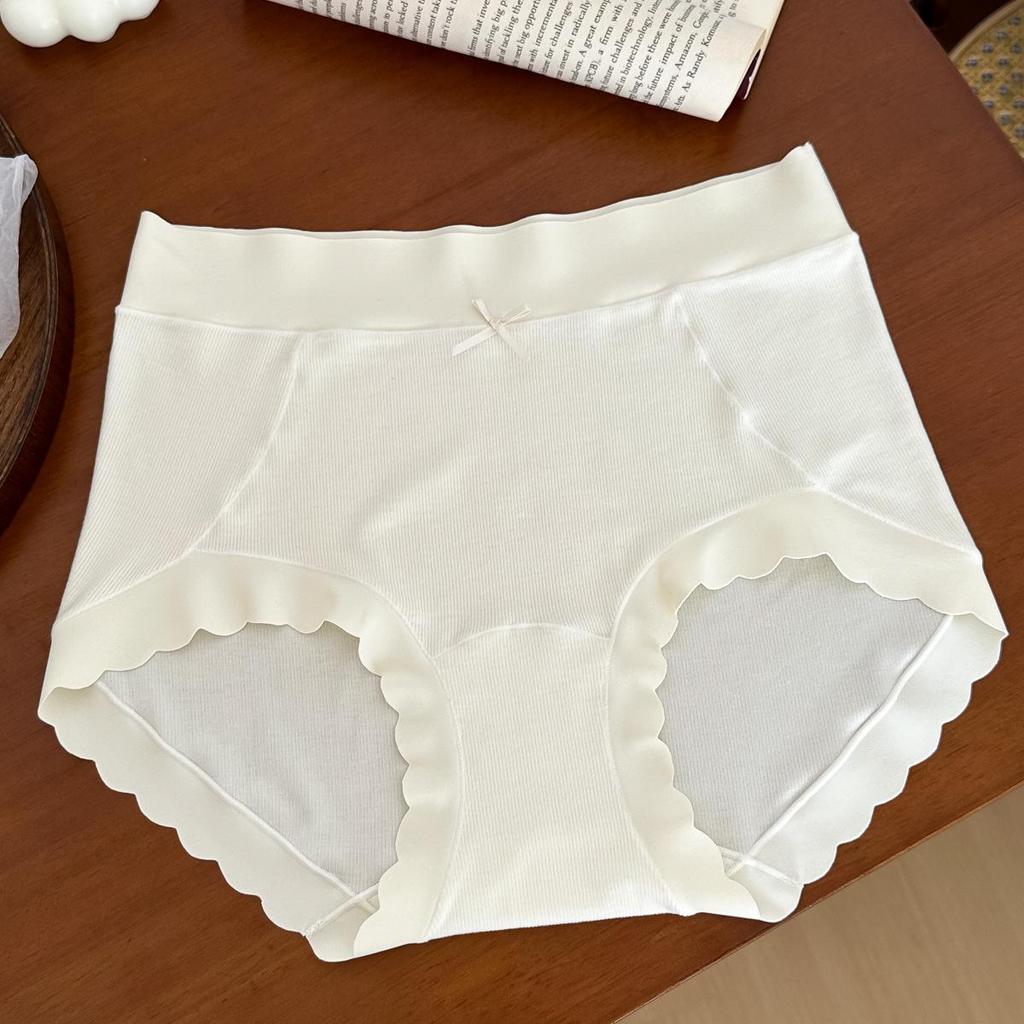 N9120 Morandi Brushed Acrylic Self-Heating High Waist Women's Antibacterial Underwear - Medium Micro-Abdomen