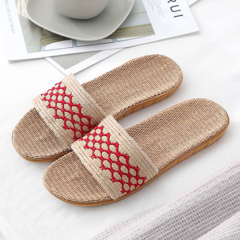 New Summer Women's Woven Linen Slippers