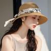 Простая соломенная шляпа-ведро с бантом, элегантная однотонная шляпа от солнца, модные складные дорожные пляжные шляпы для женщин, повседневное использование летом на открытом воздухе