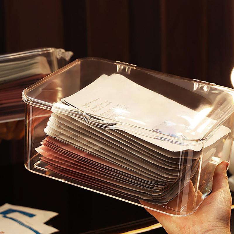 Настольный ящик для хранения Косметика Прозрачная корзина Ящик для масок для лица Пылезащитный Маска для лица Маска для лица Сортировочный ящик