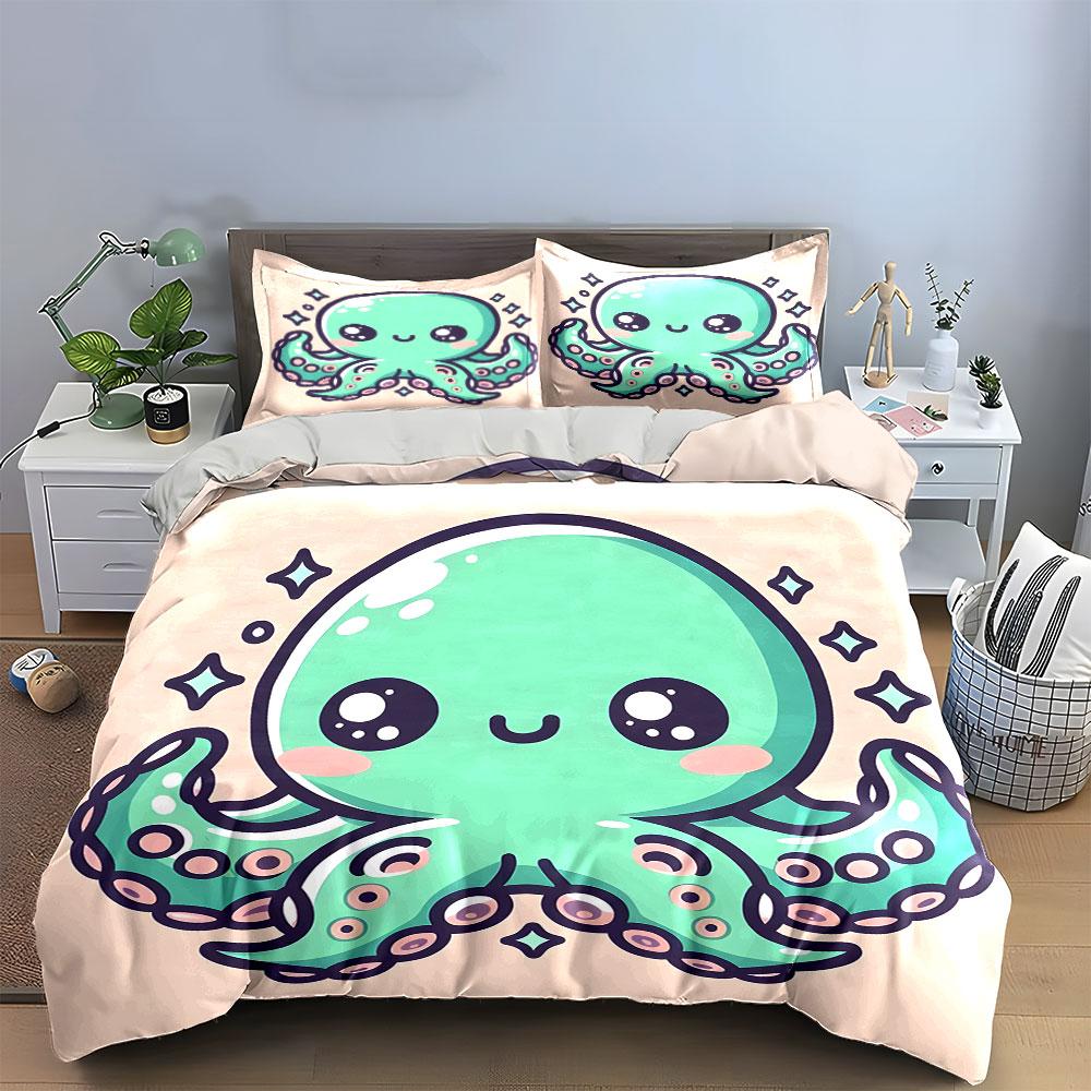 Adorable sparkling octopus charm Bedding sets Duvet covers Pillowcases(1* Duvet Cover 2* Pillowcases without duvet insert)