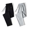 Men's Spring and Autumn Plus Size Thin Section Breathable Drawstring Loose Sports Leisure Solid Colour Trousers