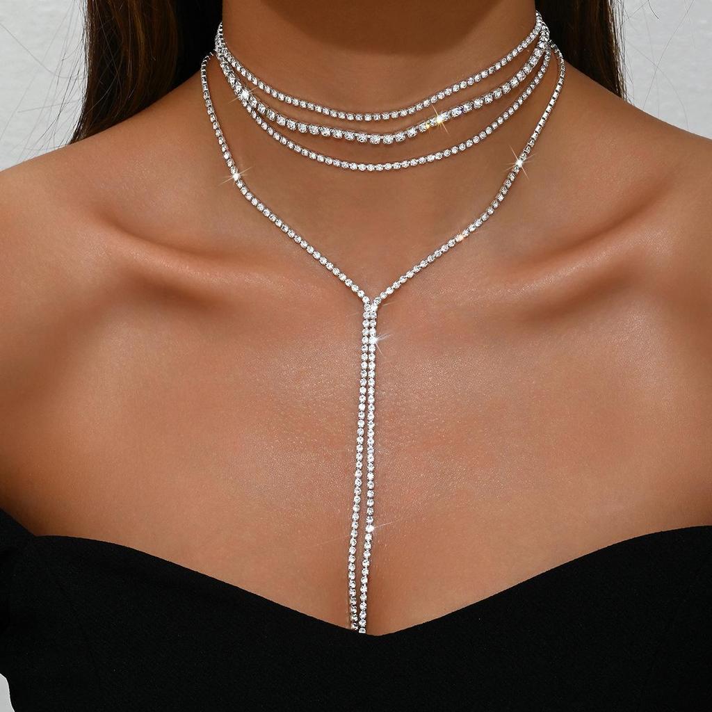 European American Multi-Layer Rhinestone Body Chain Necklace - Sexy Beach Jewelry