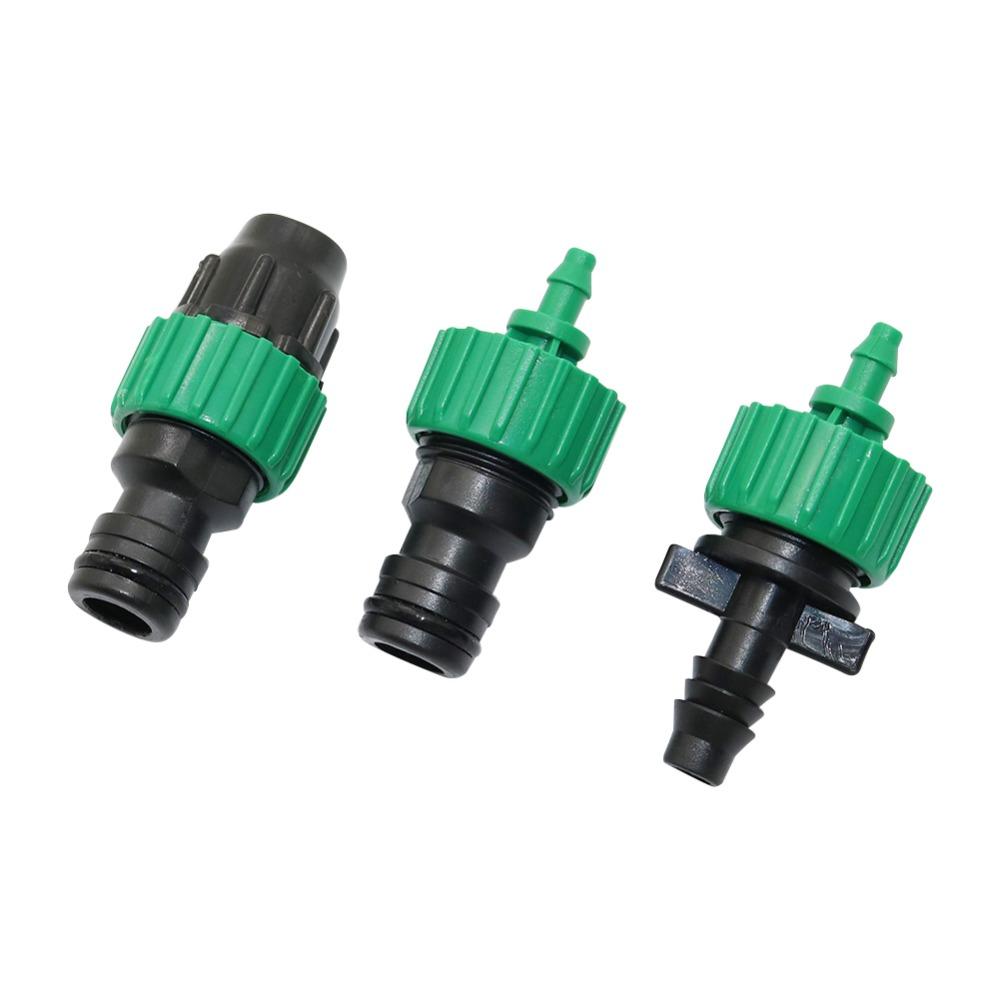 2 Sets Garden Water Kits Of 4/7mm To 8/11mm Barbed Connectors 1/2 Inch 3/4 Inch Male Female Thread Connectors Irrigation Fitting