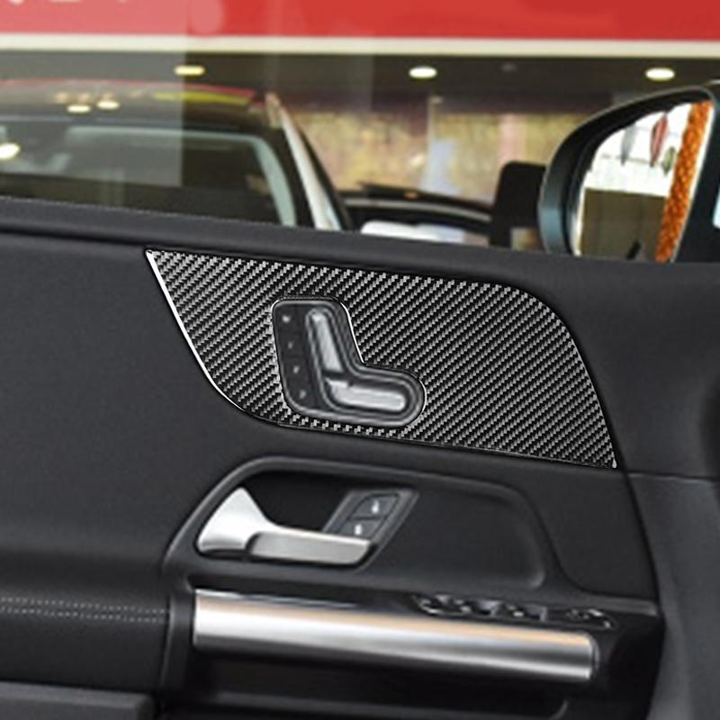 Для Mercedes Benz B Class W247-настоящее углеродное волокно, декоративная наклейка на панель передней двери автомобиля, салон автомобиля