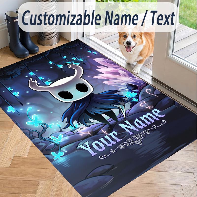 Custom Text Hollow Knight Pattern Floor Rug Soft Indoor Carpet Mat Living Room Bedroom