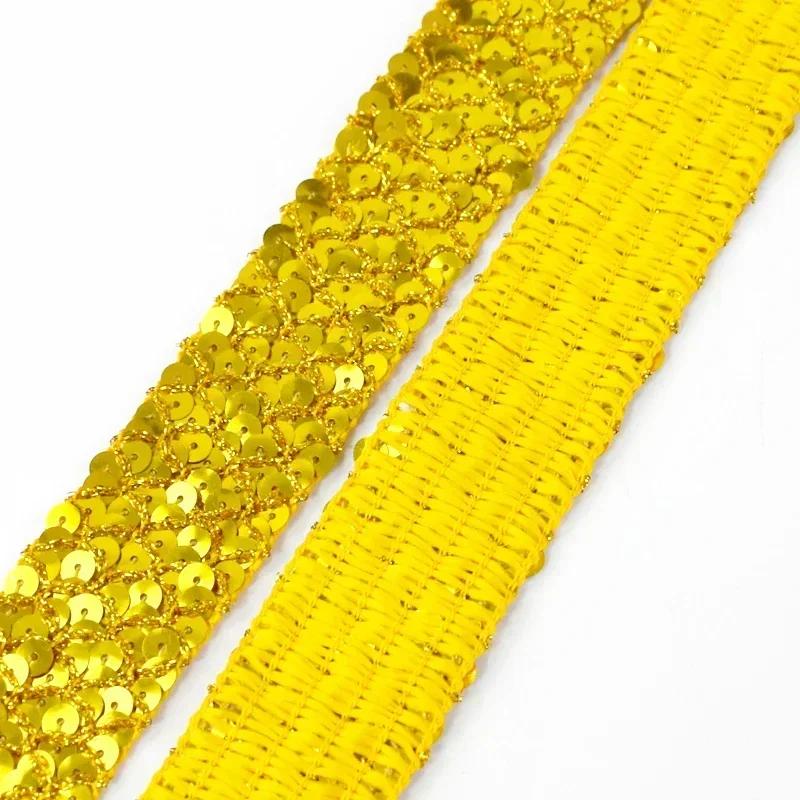 2/5/10M Sequin Lace Braided Band Decoration Ribbon for Clothes Not Elastic Trim Cosplay Dance Dress Wedding Sewing Accessories