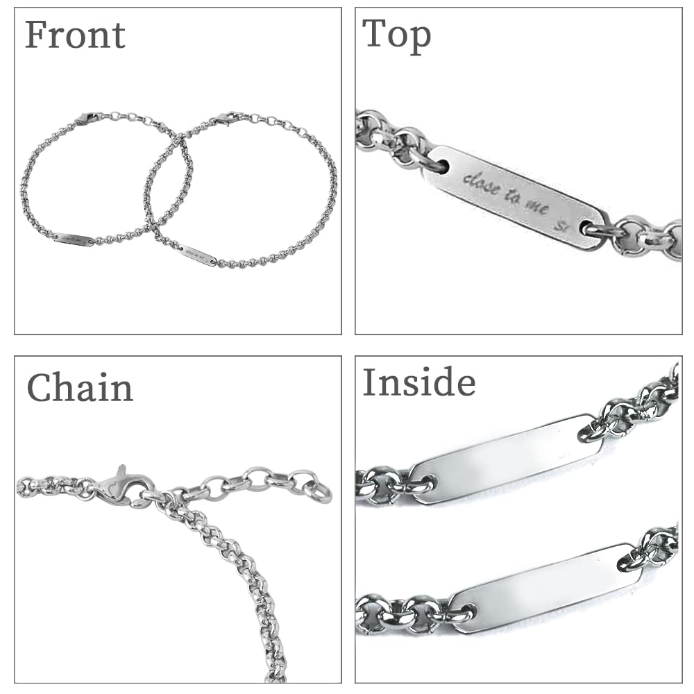 Два хирургических нержавеющих браслета можно носить и парный аксессуар [Закрыть меня] браслет на щиколотку, сталь, гравировка, мужской, женский, подарок, [отдельный предмет] SBR11-026A (Маленький)