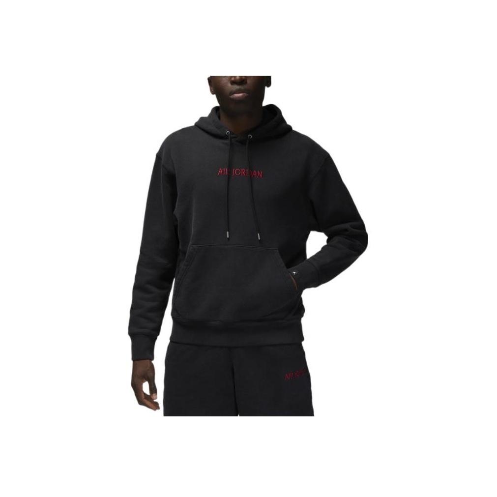 Jordan Alphabet Logo Pattern Drawstring Hoodie Long Sleeve Sweatshirt Men Tops Black DV6464-010
