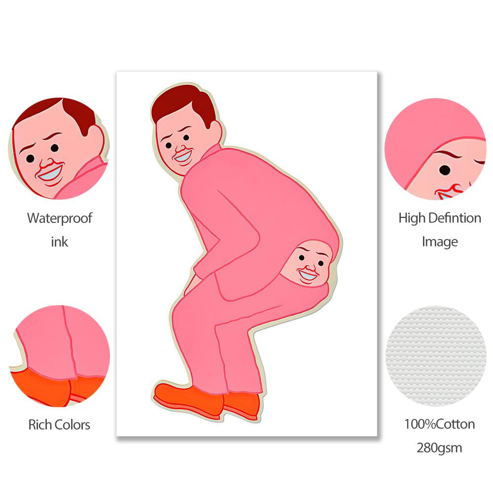 Дэвид Шригли Настенная картина Печать на холсте Забавный мужчина Попка Абстрактные животные Скандинавский постер Домашний декор Картины для гостиной