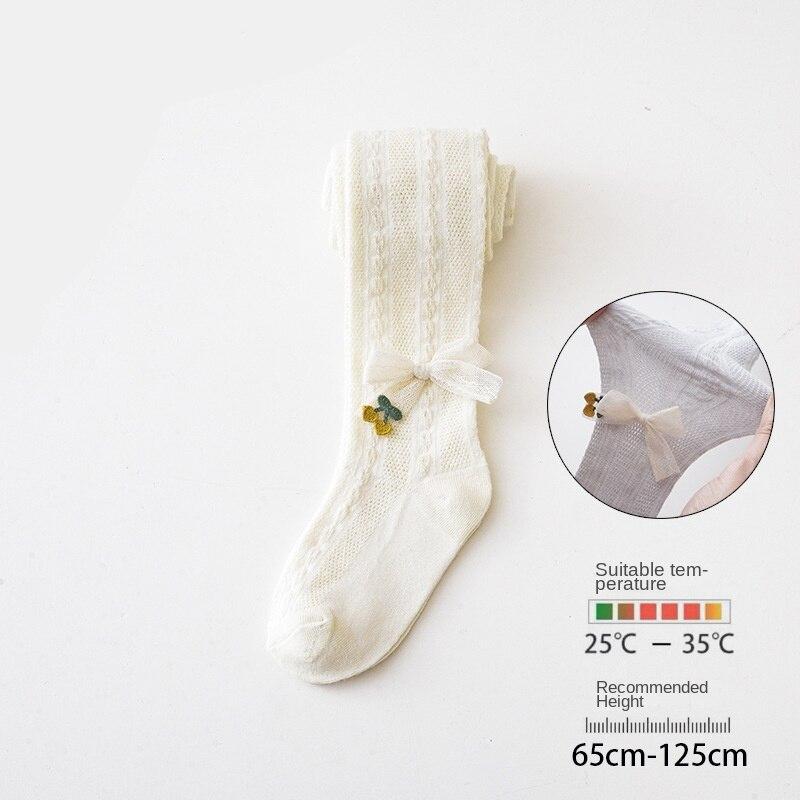 Комплект колготок 3/4 для маленьких девочек, сетчатые леггинсы для малышей, чулки, милые бесшовные колготки с бантом