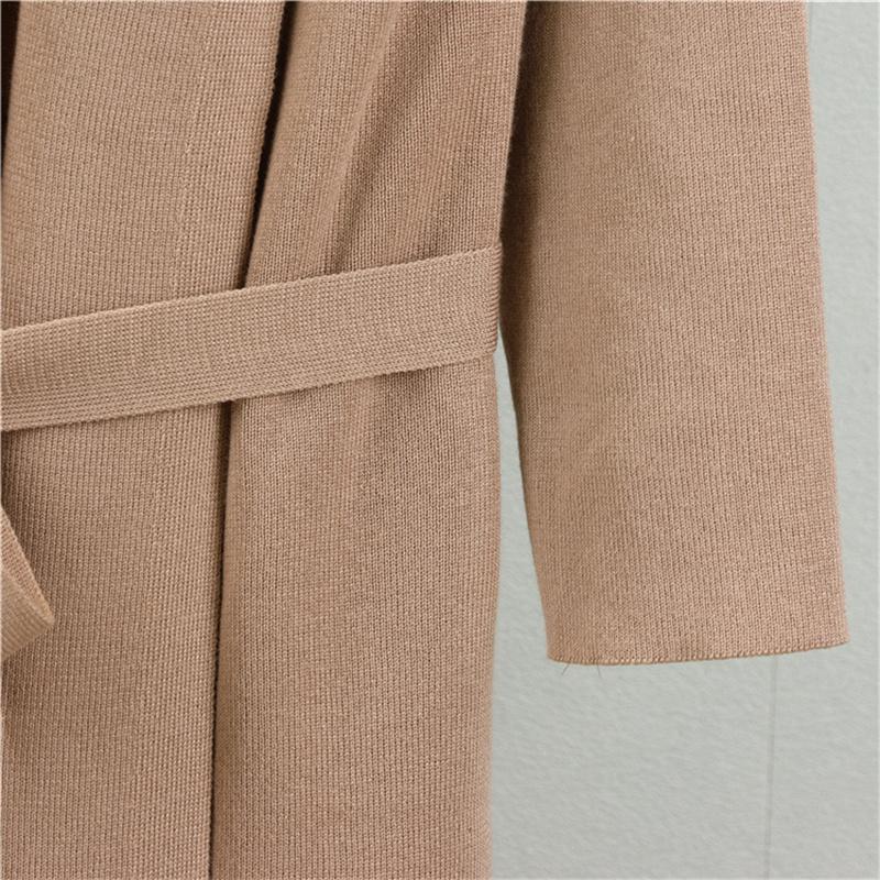 Женский осенний модный длинный вязаный кардиган, платье-жилет без рукавов в комплекте с длинным вязаным кардиганом, набор из двух предметов