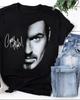 Винтажная мужская и женская футболка с коротким рукавом George Michael Singer, полный размер, черная, унисекс, BL144