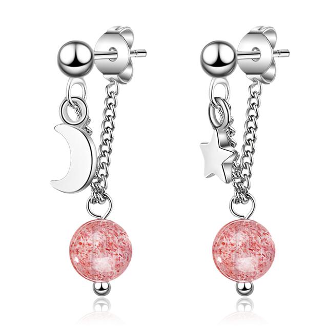 Простые серьги-кольца серебряного цвета с изображением лапы, ромашки и сердца, звезды и луны, два отверстия в ухе, серьги-кольца, цепочки для женщин, ювелирные изделия для девочек