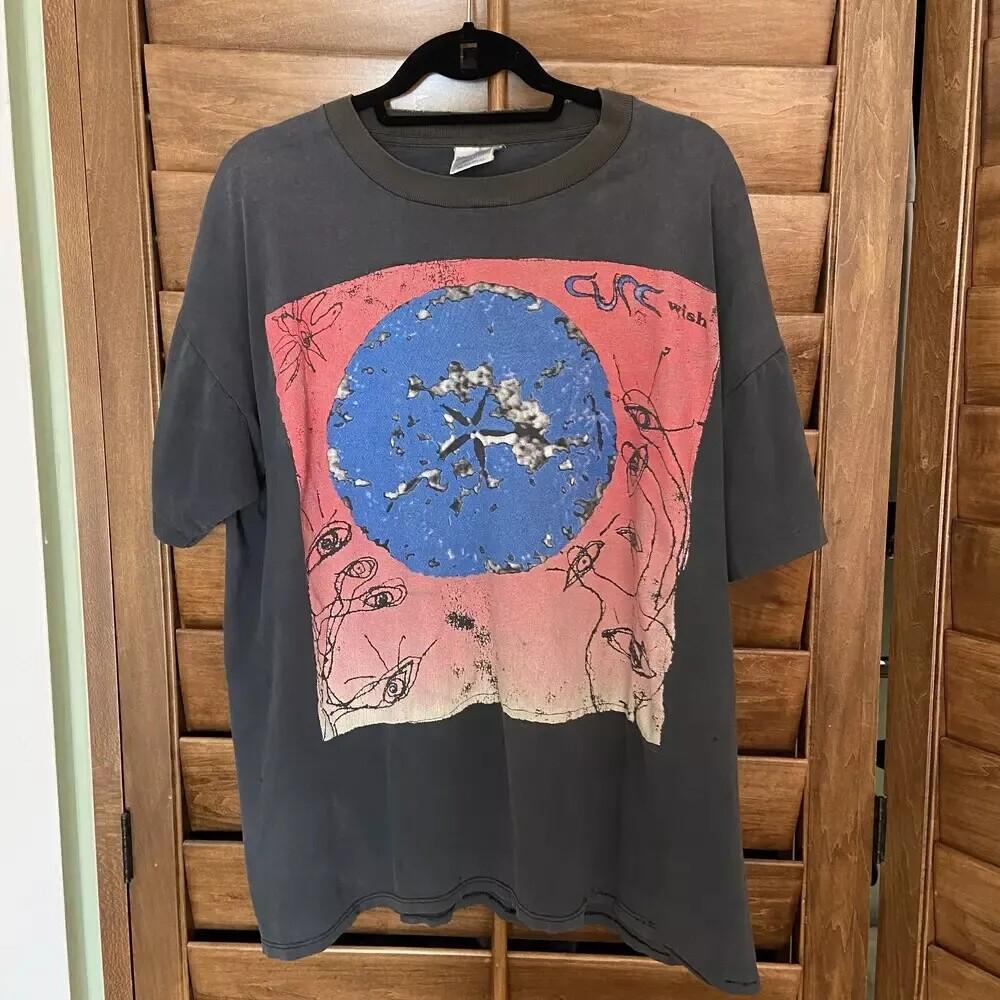 The Cure Wish Band Shirt The Cure Gift Fan Black Unisex Tshirt Reprint S-5XL