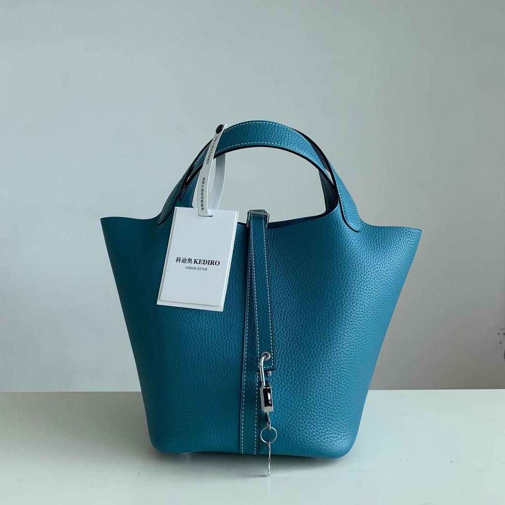 KEDITRO Picotingbo Half Hand Wax Thread Bucket Handheld Женская сумка Модная и простая корзина для овощей 22 см