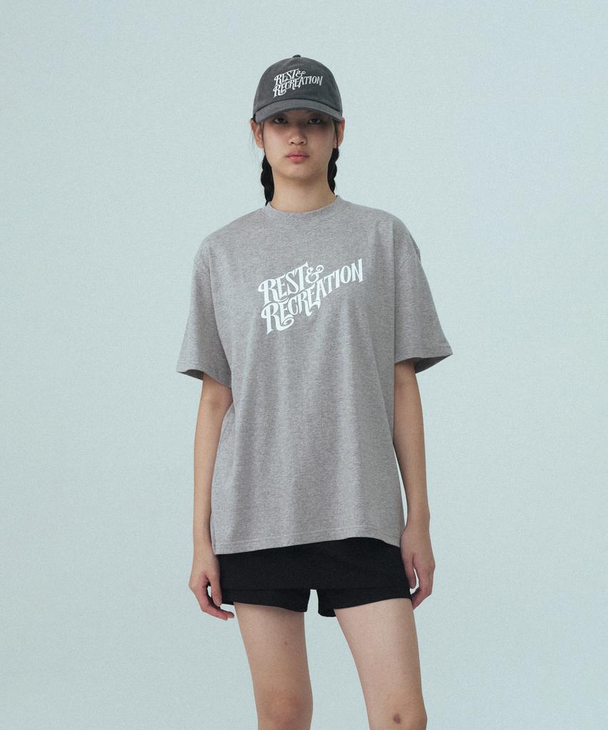 REST&RECREATION Oversized Wave Logo T-Shirt - Gray