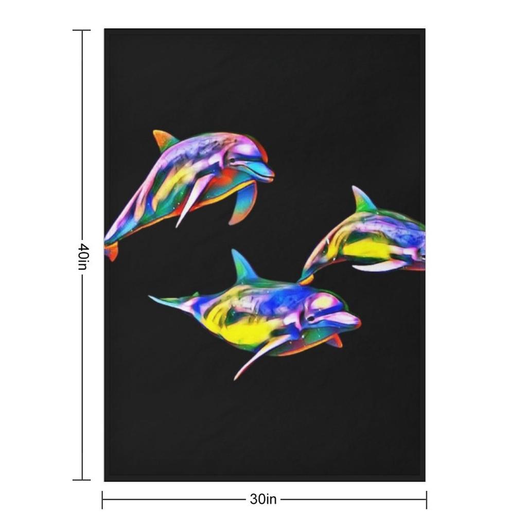 Dolphin Trio Throw Blanket Comforter Soft Big Decorative Beds warm for winter Blankets