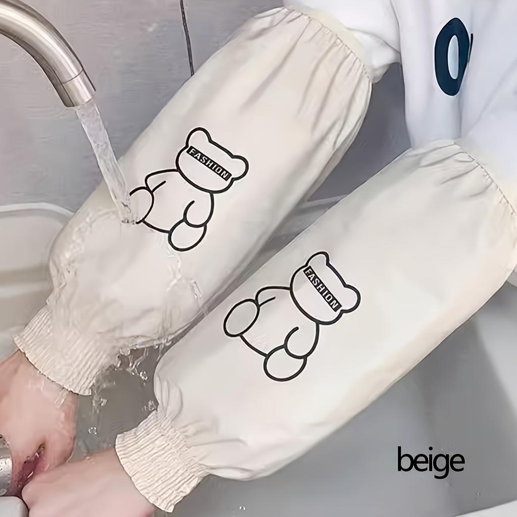 1 пара водонепроницаемых ПУ кухонных нарукавников, большой размер, милые и прочные, для готовки, рисования и уборки