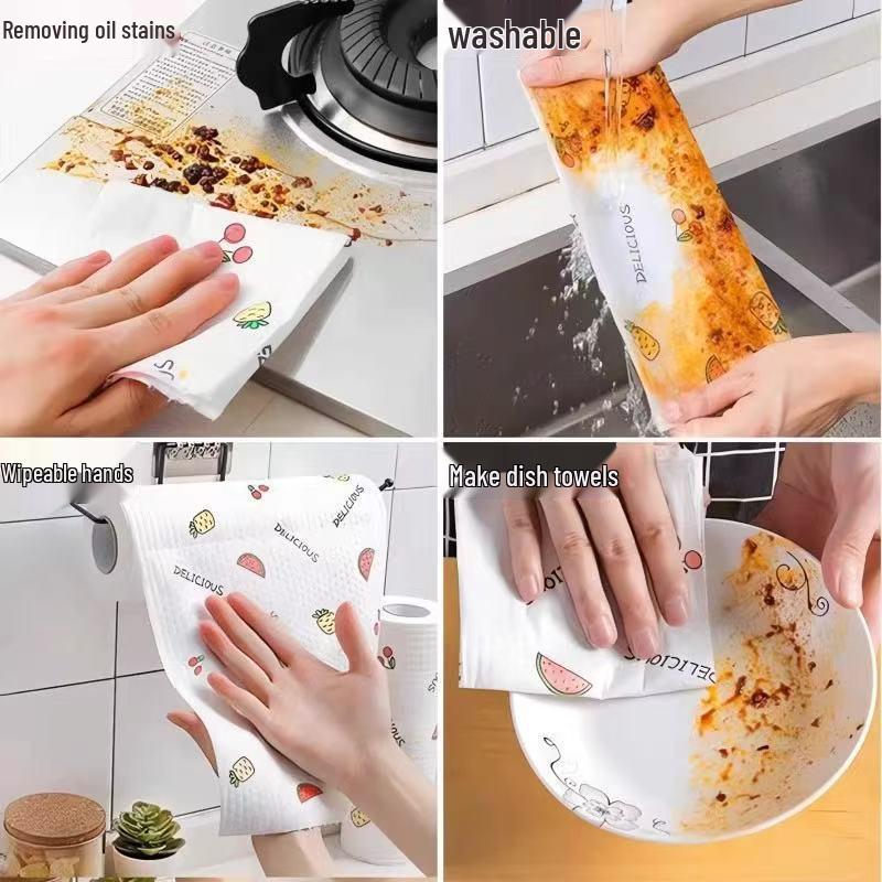 Двустороннее впитывающее кухонное полотенце: Одноразовое бумажное полотенце, устойчивое к воде и маслу