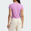 Adidas Оригинальная базовая однотонная футболка с маленьким логотипом, круглым вырезом, облегающего кроя, с коротким рукавом, женский топ, фиолетовый IY7337