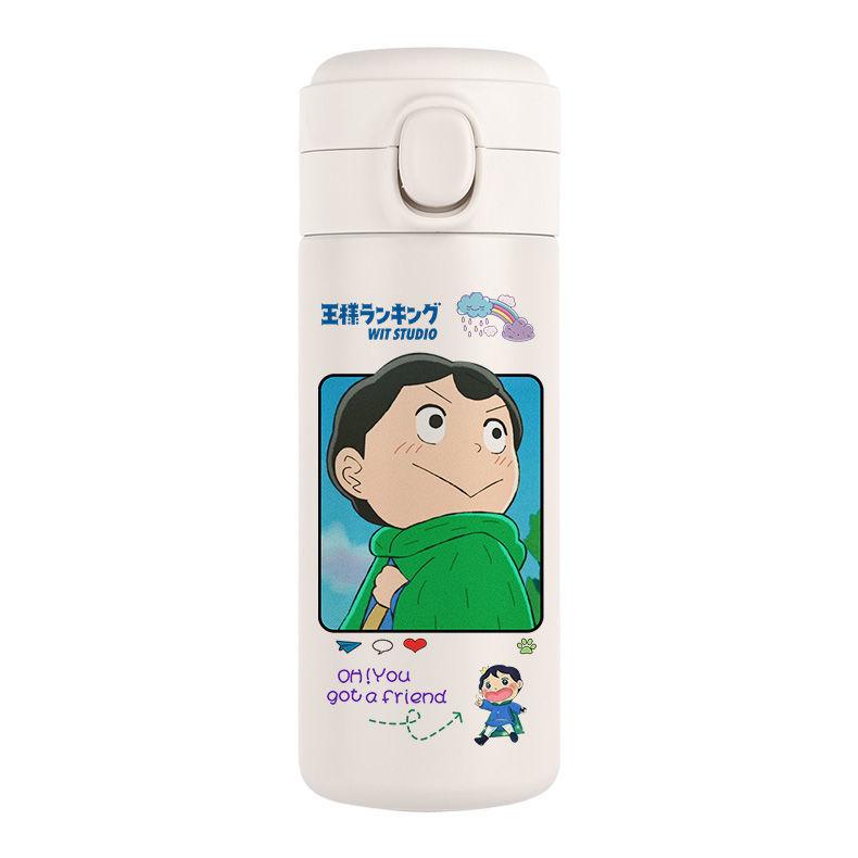 Рейтинг королей Боджи Пара термос-кружка Милая студенческая чашка для воды мультяшная студенческая с откидной крышкой 304 нержавеющая сталь подарок