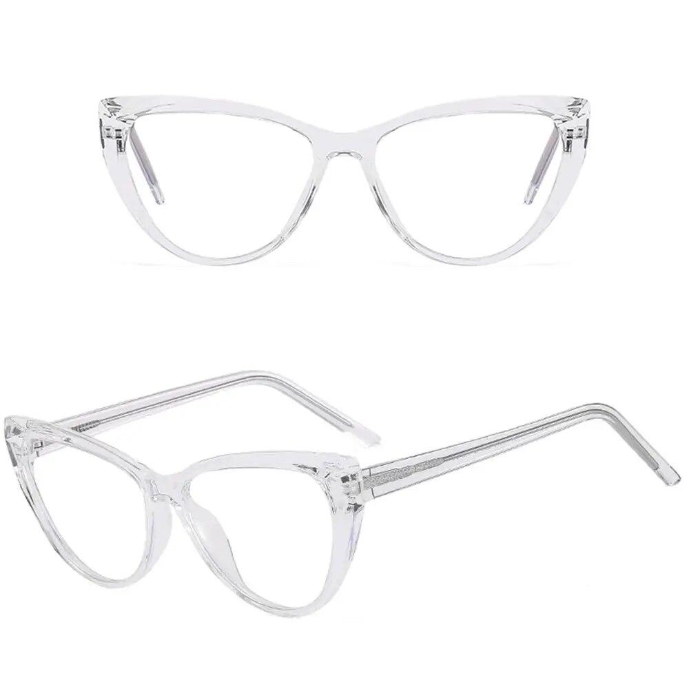 Fashion Fake Cat Eye Blue Light Eyeglasses Ultralight TR90 Frame Eyewear for Women Computer Glasses Anti Glare & UV Glasses