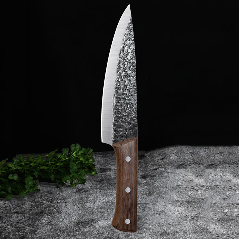Forging Boning Knife Chinese Full Tang Handle Knife Handmade 4CR13  Steel Kitchen Chef Slaughter Knives Wenge Wood  Handle