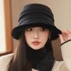 Autumn Winter Fisherman Hat Women's Thick Plush Bucket Hat Warm Basin Hat