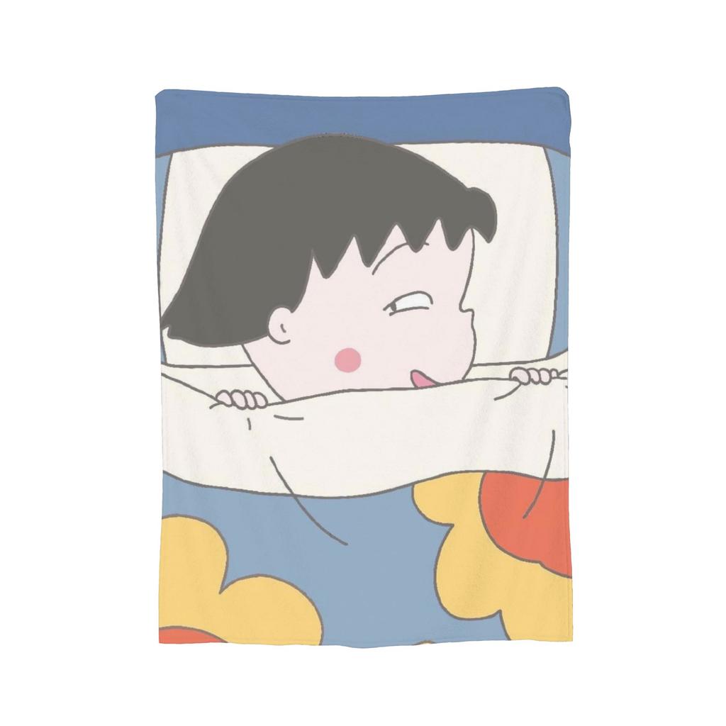 Anime Chibi Maruko Chan Blankets Coral Fleece Plush All Season Portable Soft Throw Blanket for Sofa Car Bedding Throws