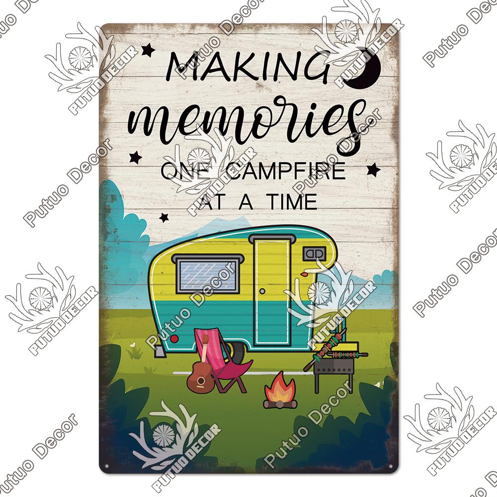 Decor Camping Tin Sign Vintage Plaque Metal Plate Retro Posters Wall Art Decor for Trip Car Home Living Room Unique Gift