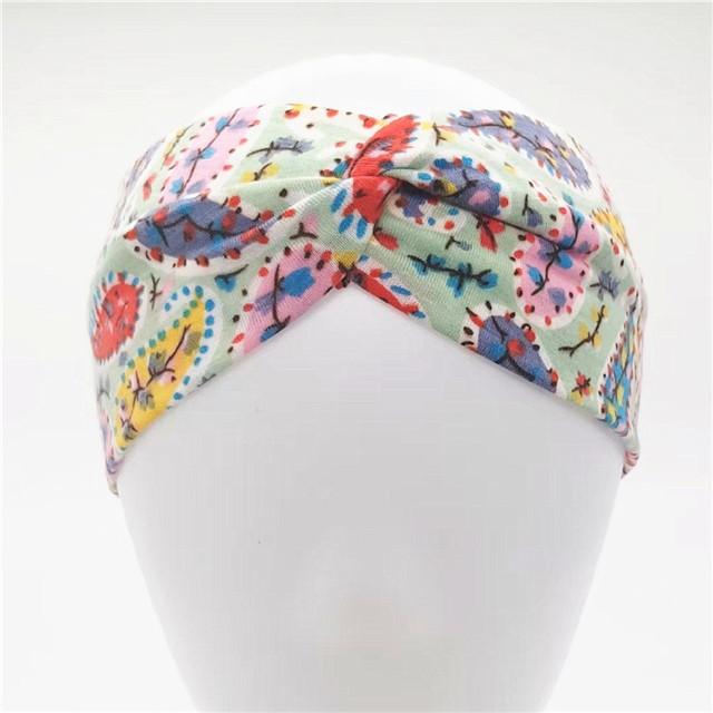 Bohemian Headband Women Boho Elastic Hairbands Sport Turban Head Wrap Cotton Bandage Beach Party Holiday Hair Accessories Fashion Summer