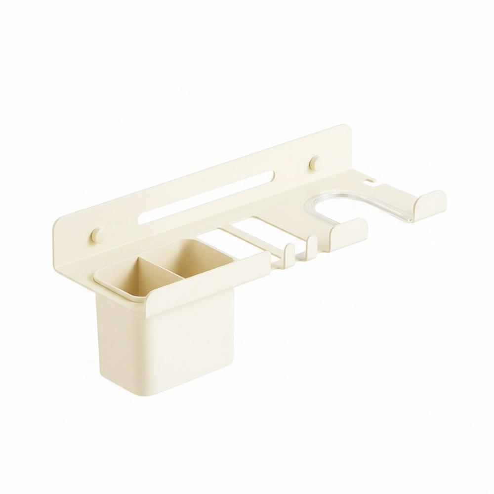 Wall Mounted Hair Dryer Holder Carbon Steel Curling Iron Shelf Toilet Blower Holder  Hairbrush