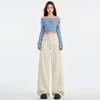 Thirteen Lines Women's High Waist Apricot Denim Wide Leg Pants