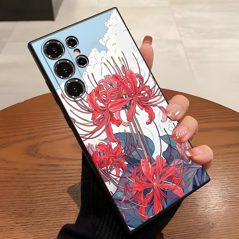 Красный Паучий Лилия Цветок Ада Чехол для Телефона Для S23 Samsung S24 S25 Ultra S22 S20 Fe S21 Plus A16 A54 A34 A53 Задняя Крышка
