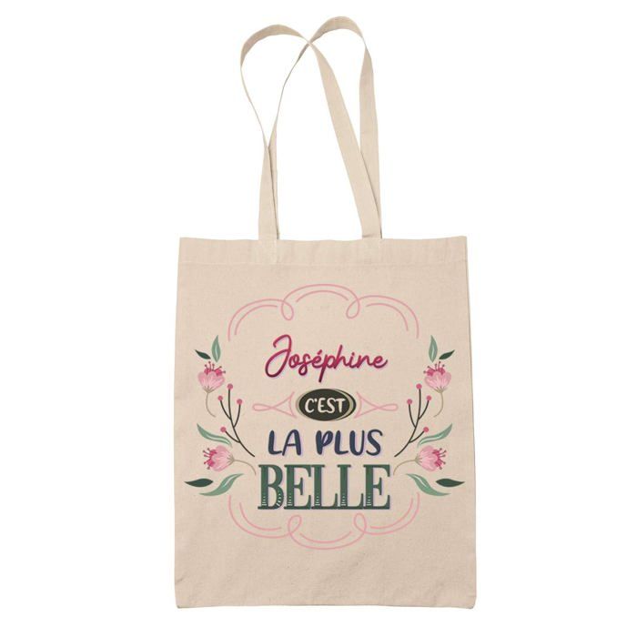 Sac cabas - PLANETEE - Joséphine la plus belle - Jute naturel - Imprimé en France - Anses solides