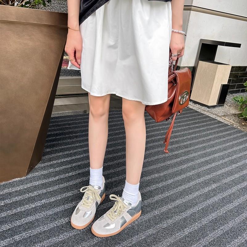 Silver German Training Shoes Women'S Spring And Autumn Versatile Casual Flats Female Students Height-Increasing Sports White Shoes Women