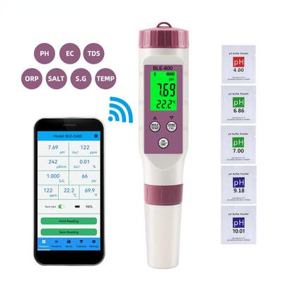 7 в 1 Temp ORP EC TDS Salinity SG PH Meter Онлайн-тестер качества воды APP Control для питьевого лабораторного аквариума