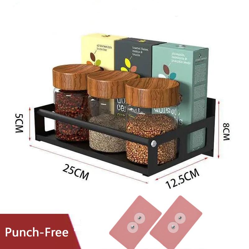 Полка для специй на кухне, настенные полки для хранения из нержавеющей стали, полка для бутылок с приправами, органайзер для ванной комнаты без перфорации