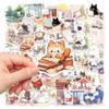 50 шт./компл., наклейка с изображением мультяшного животного, неповторяющаяся самоклеящаяся водонепроницаемая крышка для телефона, багажа, скейтборда, ноутбука, наклейка для скрапбукинга, принадлежности для самостоятельного изготовления