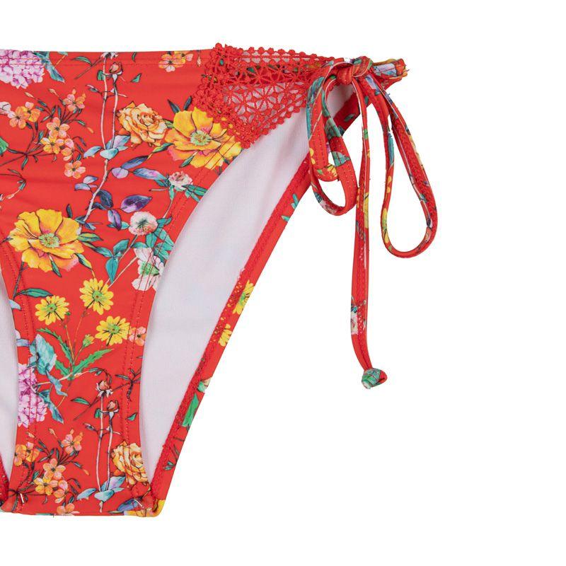 Женский купальник высокого давления из двух частей с красным цветком