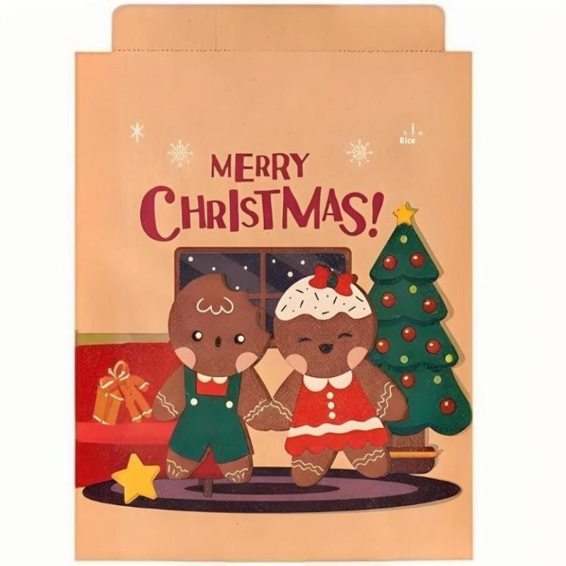 20 шт. Подарочные пакеты «Счастливого Рождества» Санта-Клаус Крафт-бумага Пакет для конфет и печенья Рождественские сувениры Рождество 2025 Сделай сам Адвент-календарь